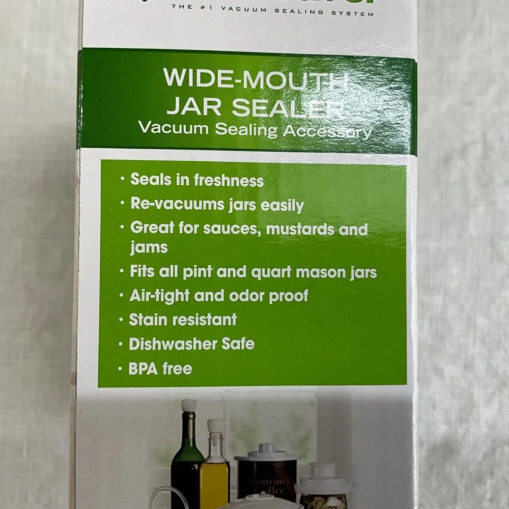 FoodSaver Wide-Mouth Jar Sealer Vacuum Sealing Accessory T03-0023-01P White